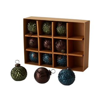 Set of 12 Angelica Glass Ornaments