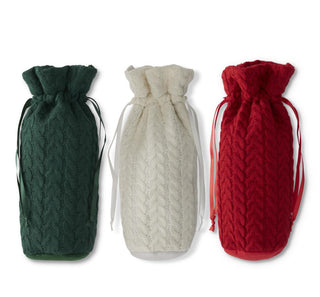 Cable Knit Wine Bag — Choose Color