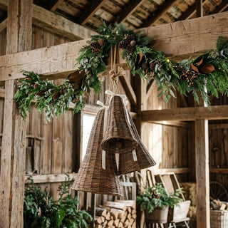 Set of 3 Wicker Bells