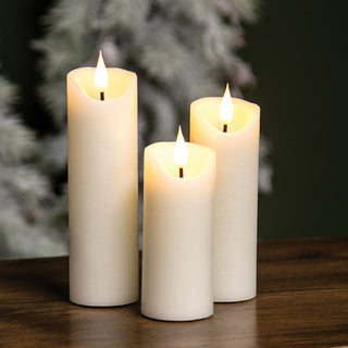 Ivory Blow-Out Timer Pillar LED Candle - Choose Size