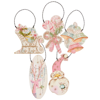 Set of 5 Pastel Christmas Ornaments