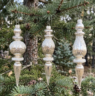Gold Glass Finial Ornament - Choose Style
