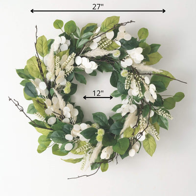 27" Mixed Silver Dollar Eucalyptus Wreath