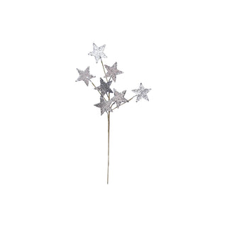 22" Silver Glittered Paper Star Stem