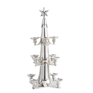 32.5 Inch Silver-Plated Three Tier Tree Candleholder