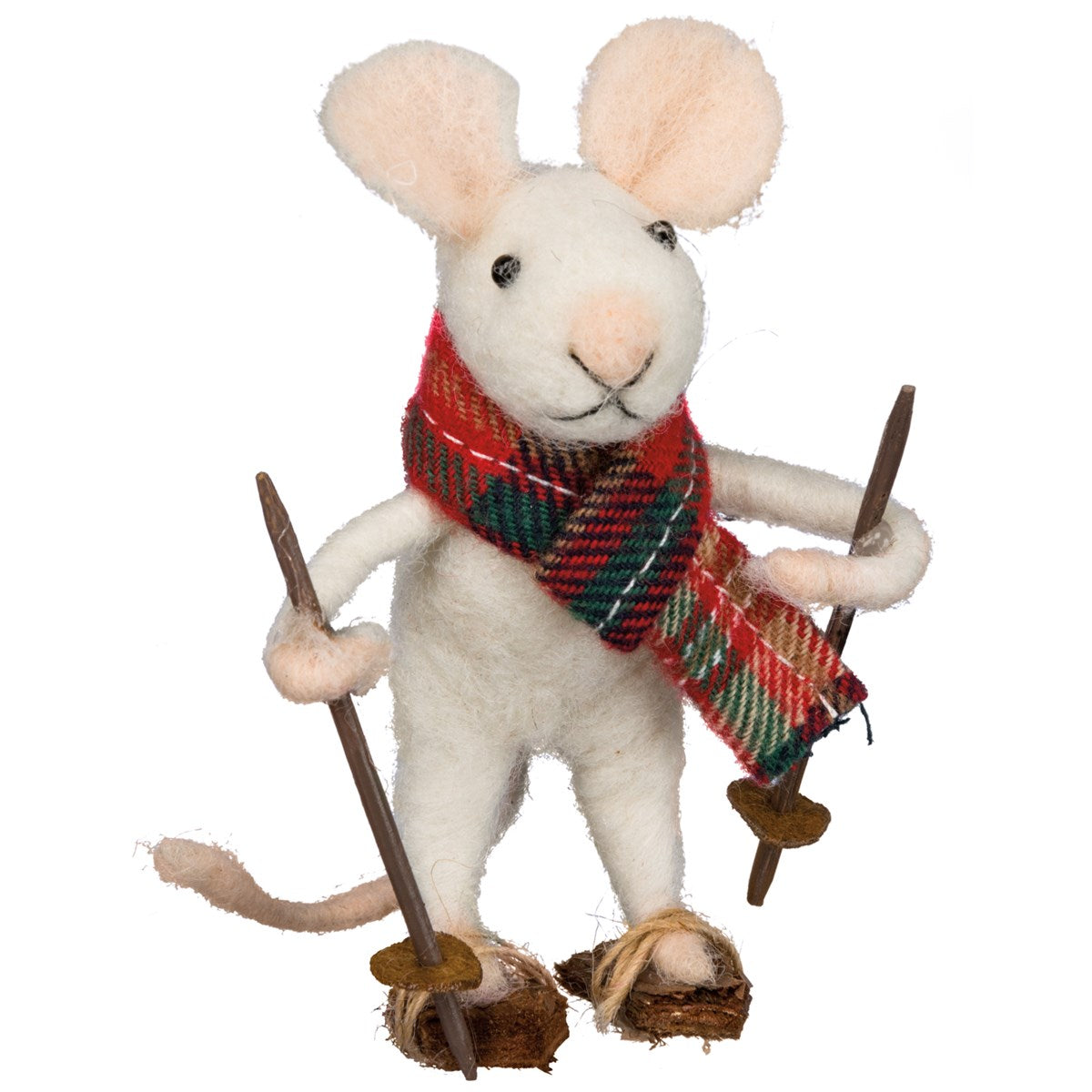 Felt Mouse on Skis Ornament