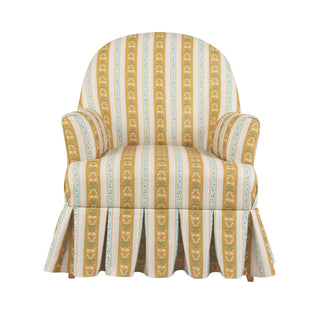 Upholstered Box Pleat Skirted Chair