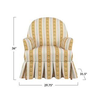 Upholstered Box Pleat Skirted Chair