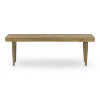 Slatted Washed Wooden Bench