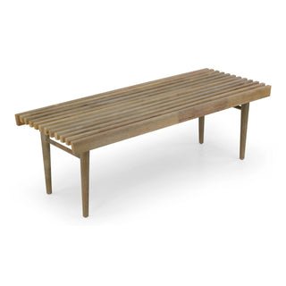 Slatted Washed Wooden Bench