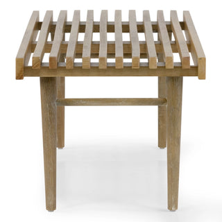 Slatted Washed Wooden Bench