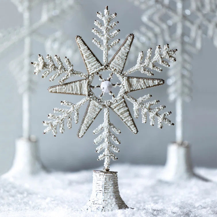 10" Beaded Tabletop Snowflake