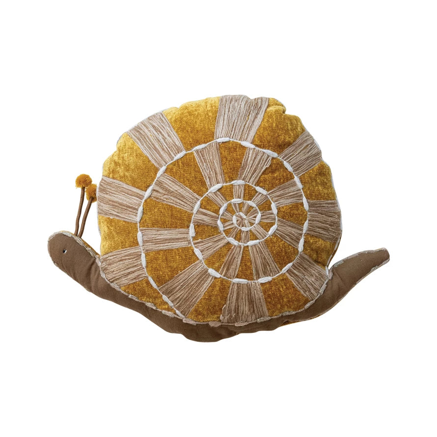 18" Gold Snail Decorative Pillow