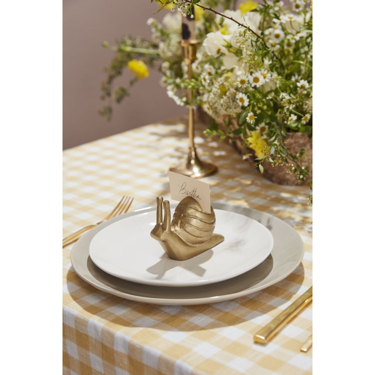 The Little Gold Snail Place Card Holder