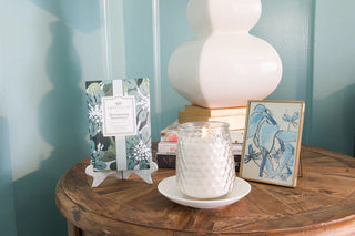 Greenleaf Shimmering Snowberry Hobnail Glass Signature Candle
