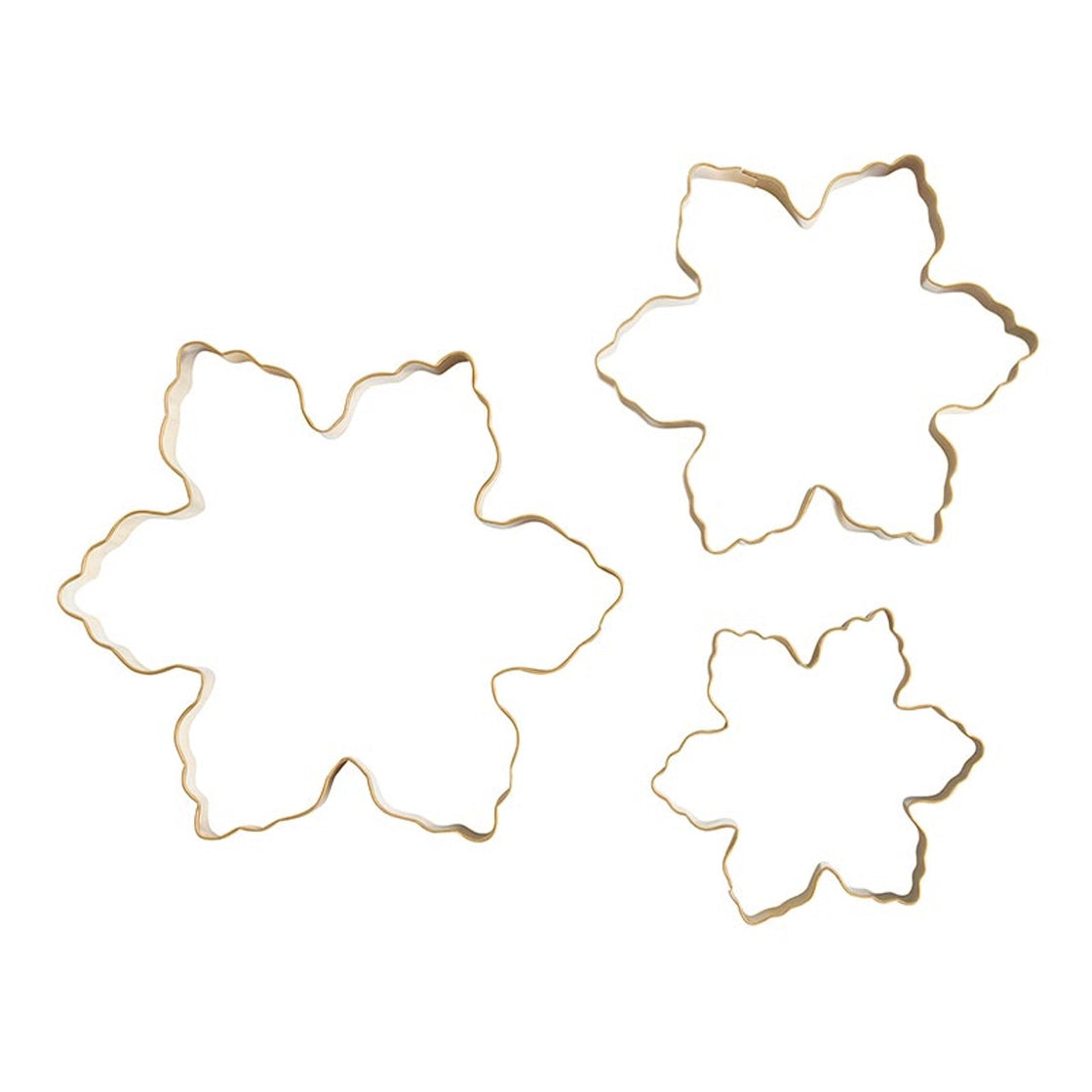 Set of 3 Gold Snowflake Cookie Cutters