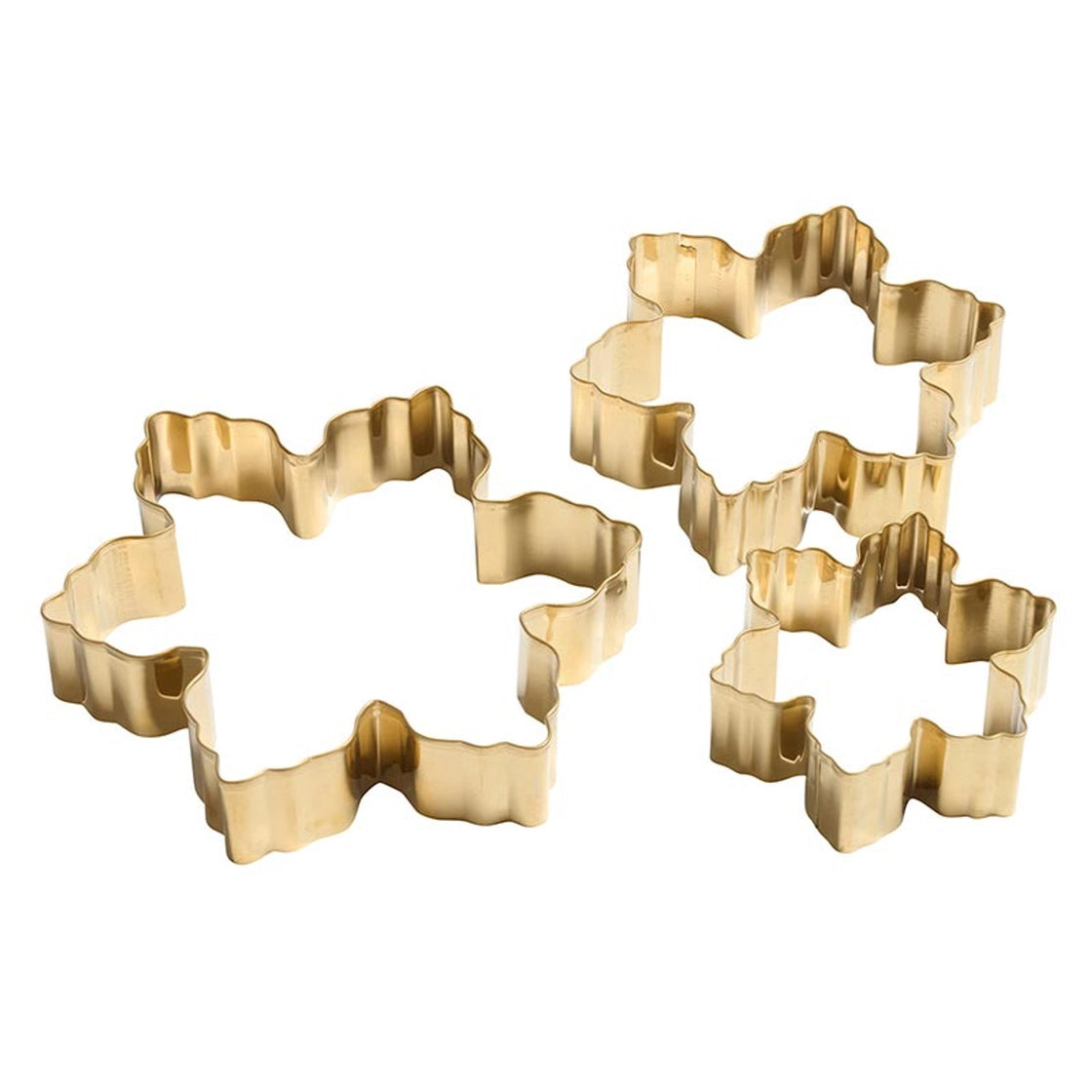 Set of 3 Gold Snowflake Cookie Cutters