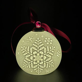 Luumii Lights Porcelain Christmas Ball Ornament - Snowflake