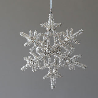 Glass Beaded Snowflake Ornament