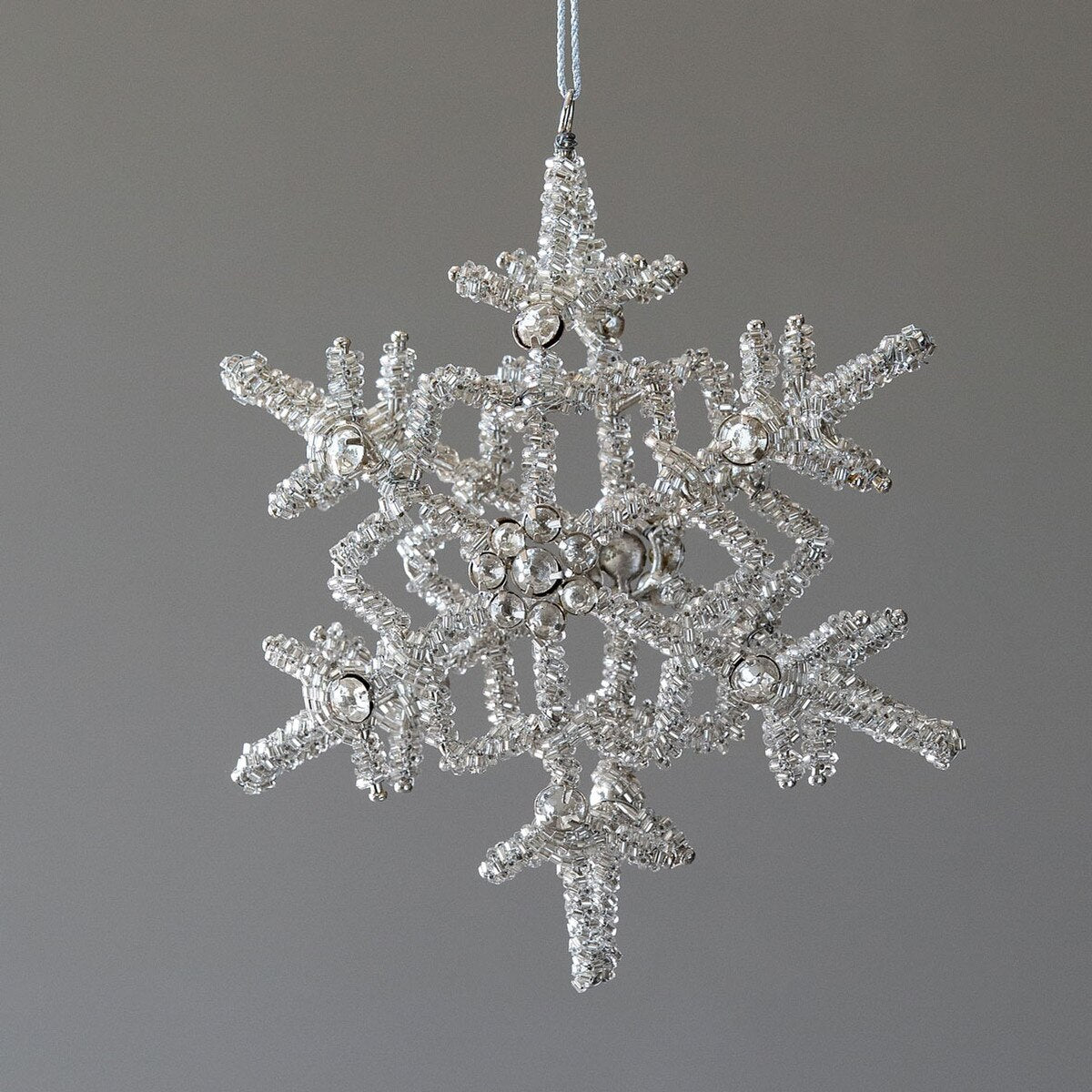 Glass Beaded Snowflake Ornament