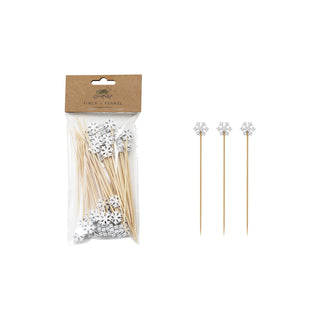 Bamboo Skewers with Snowflake Shaped Handles