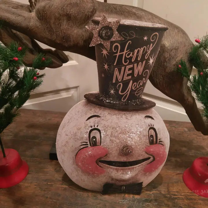 Johanna Parker Happy New Year Snowman Shelf Sitter