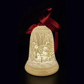 Luumii Lights Porcelain Bell Ornament - Snowmen