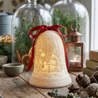 Luumii Lights Porcelain Bell Ornament - Snowmen