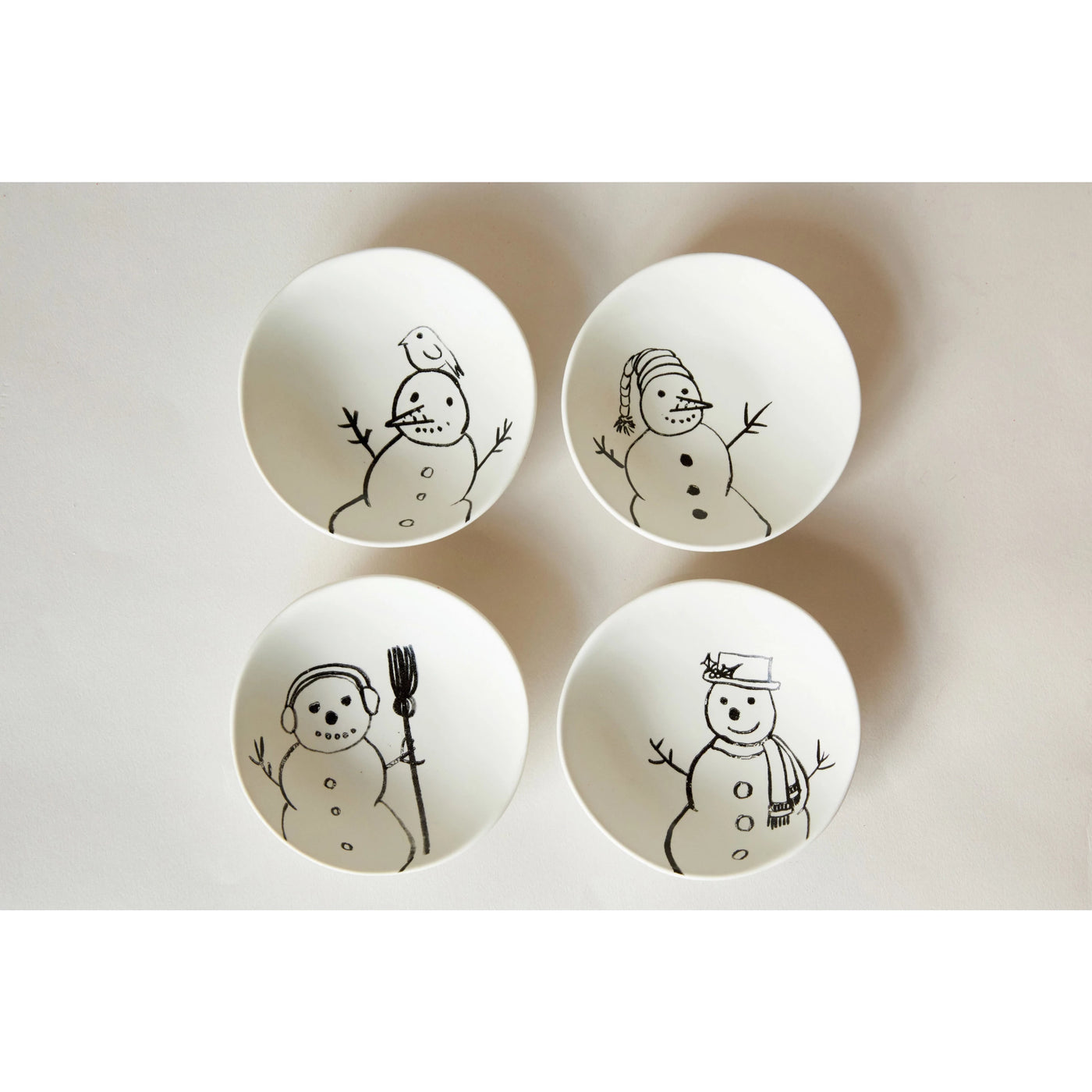 Set of 4 Snowman Bowls