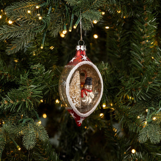 Glass Snowman Diorama Ornament