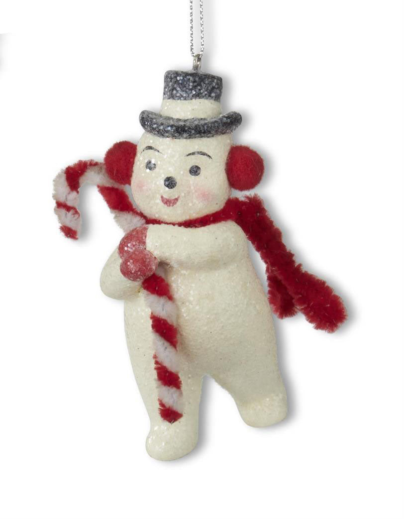 Retro Mache Snowman Ornament - Choose Style