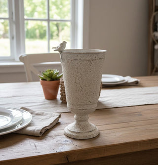 Rustic Metal Vase with Birds