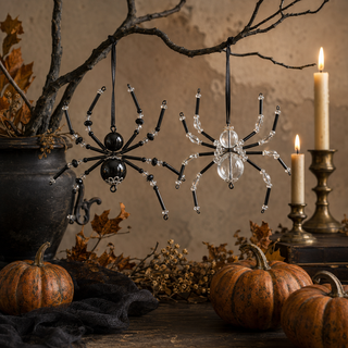 Beaded Spider Ornament — Choose Black or White