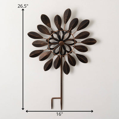 Spinning Flower Petal Garden Stake