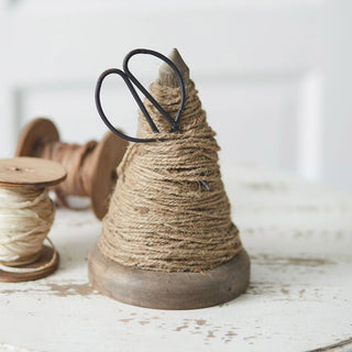 Reclaimed Wood Spindle Twine Holder with Scissors
