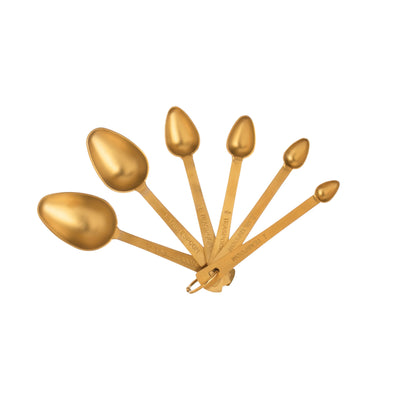 Set of 6 Gold Tone Measuring Spoons