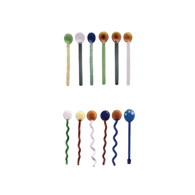 Set of 6 Handmade Glass Spoons - Choose Style