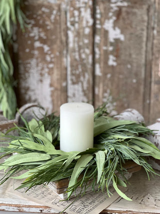 18" Spartina Grass Candle Ring Wreath with 6.5" Inner