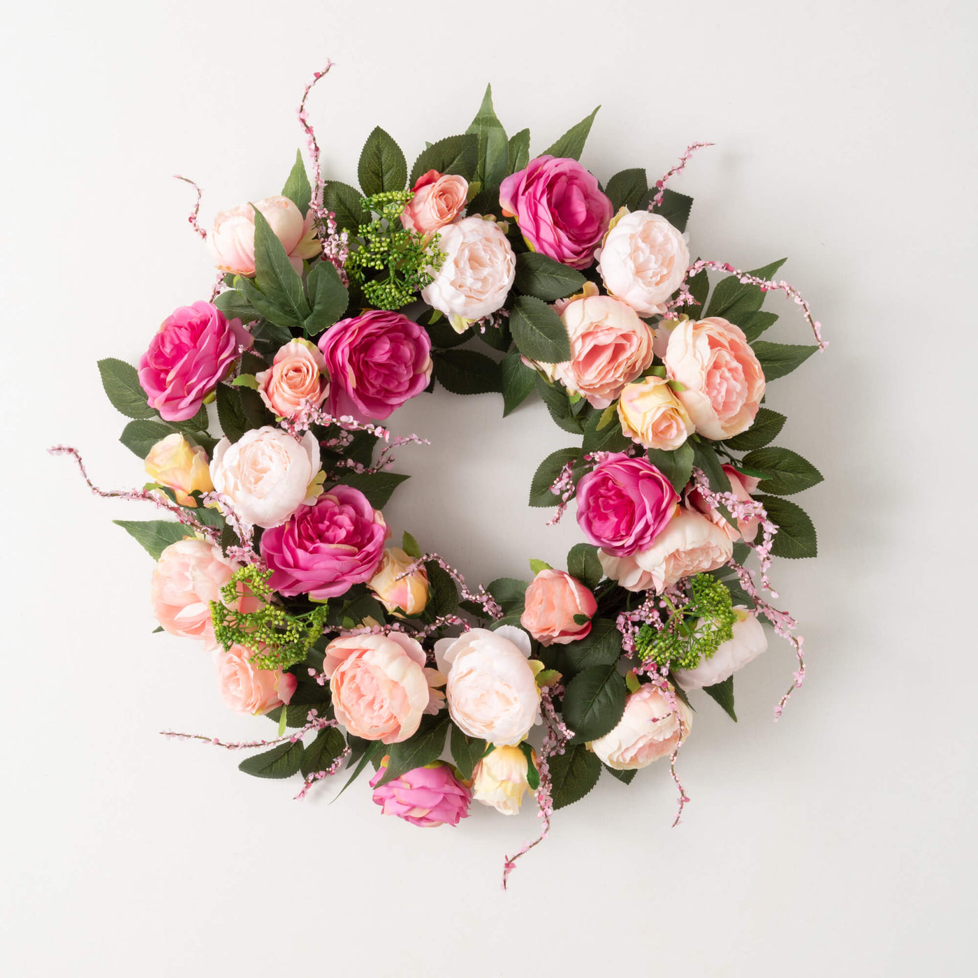 24" English Garden Floral Wreath