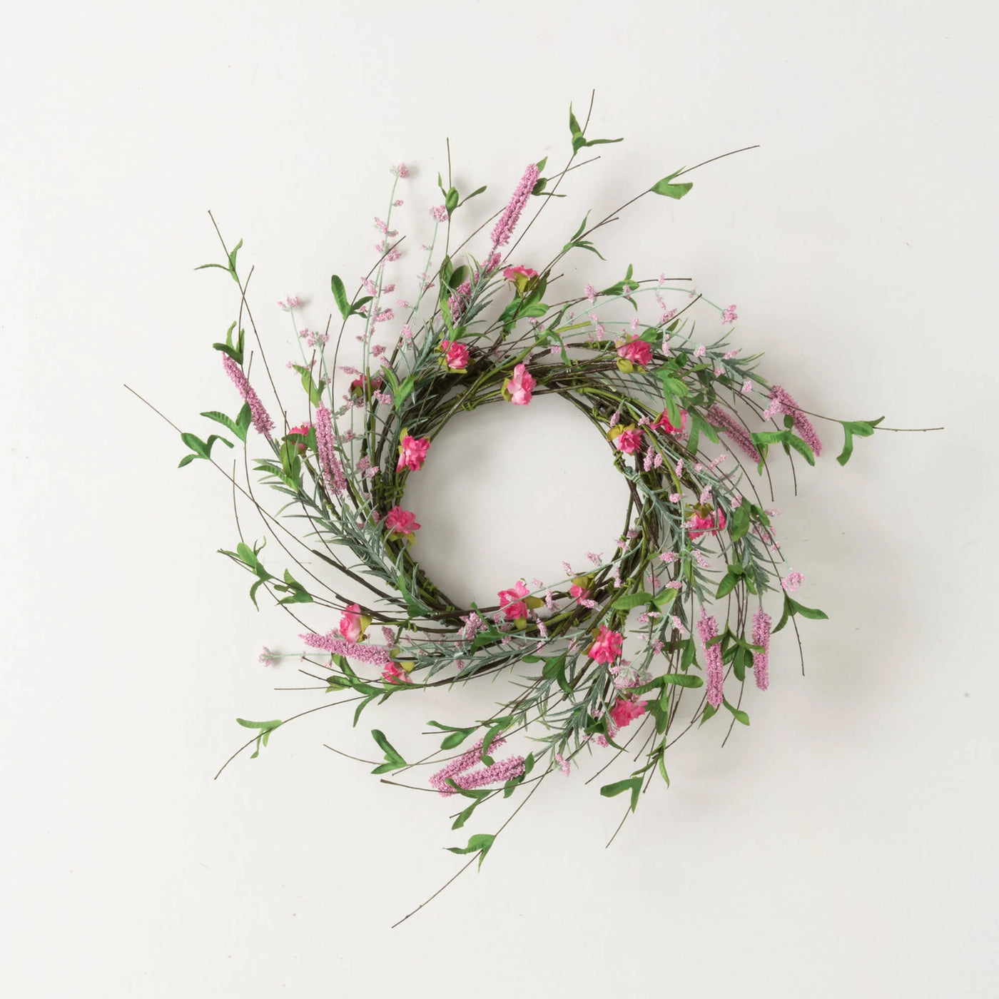 16.5" Spring Blossom Candle Ring Wreath