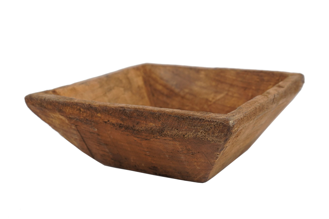 Hand Carved Waxed Square Bowl