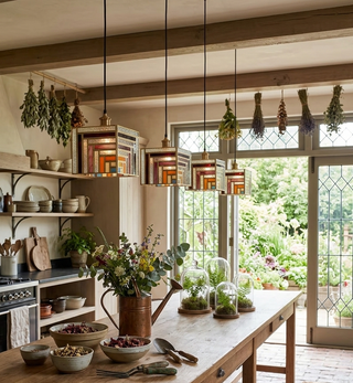 The Square Stained Glass Pendant Lamp