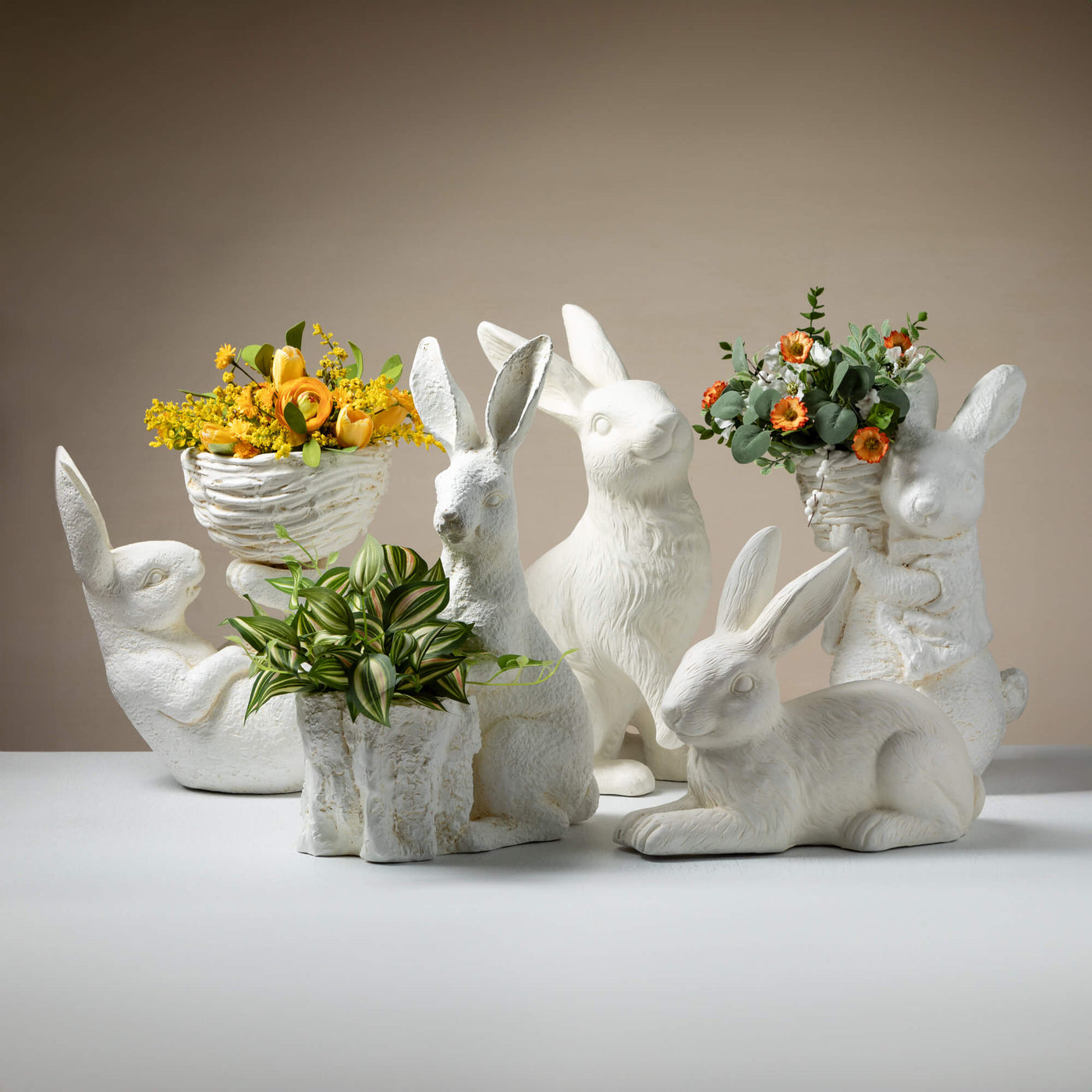 Rabbit with Basket Planter