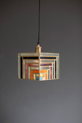 The Square Stained Glass Pendant Lamp