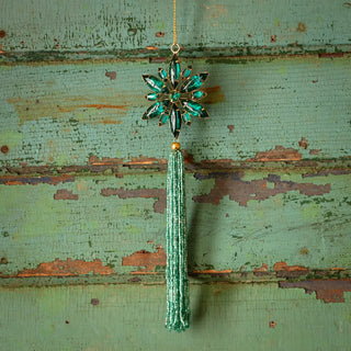 Majestic Jeweled Star With Tassel Ornament