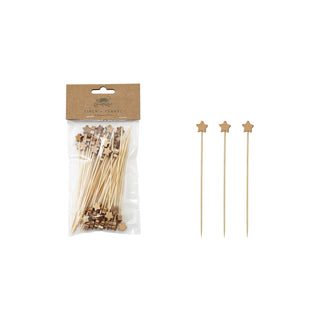 Bamboo Skewers with Star Shaped Handles