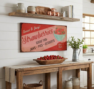 Strawberry Sign Canvas Wall Art - Choose Size