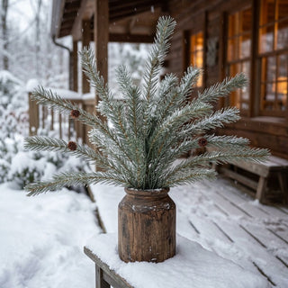 25" Green Pine Bush with Small Pinecones