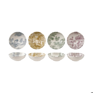 Stoneware Toile Bowl - Choose Color
