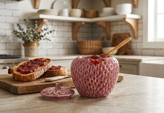 Stoneware Strawberry Jam Pot